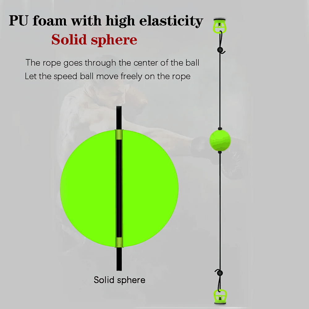 Boxing reflex ball with PU foam and solid sphere for speed training